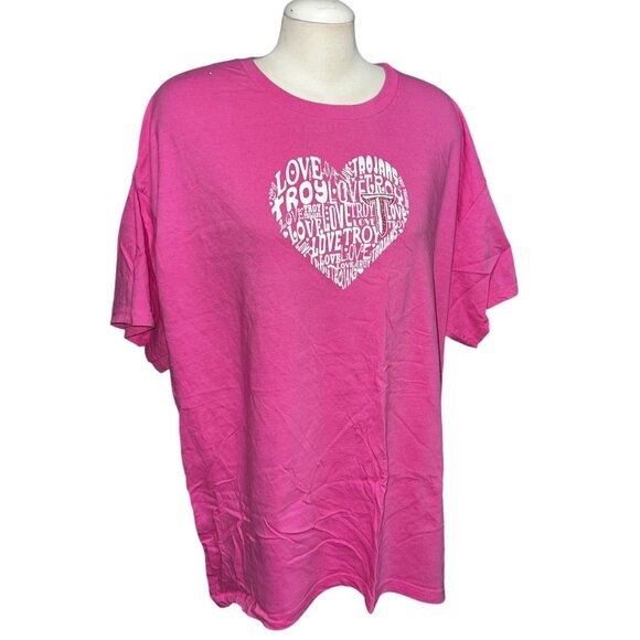 Troy University Graphic Short Sleeve T Shirt Crewneck Sz 3XL Womens Hot Pink - Picture 1 of 9